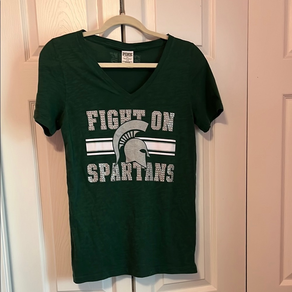 PINK Victoria's Secret Michigan State Graphic Tee